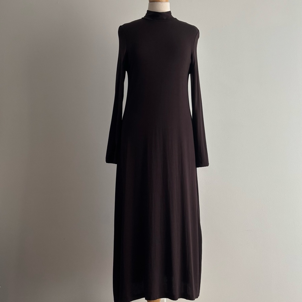 TUSSO Chocolate Brown Long Sleeved Maxi Dress 4